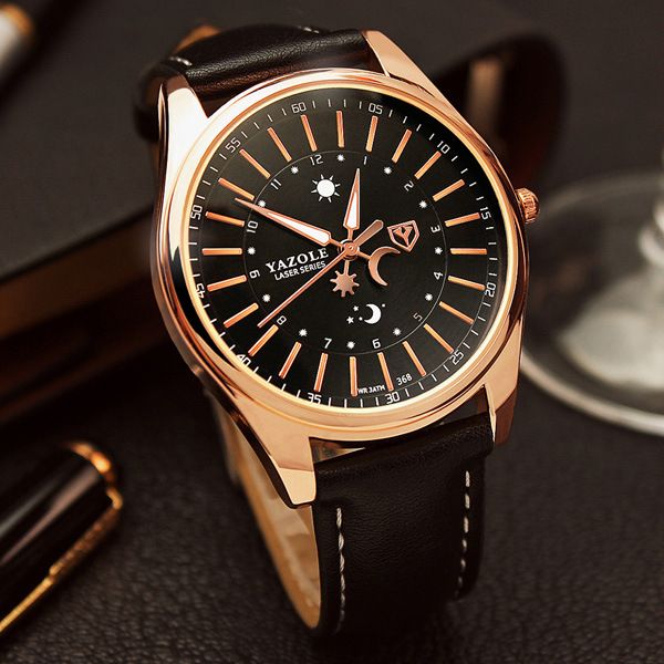 

2022 yazole watch men's fashion business quartz gift, Slivery;brown
