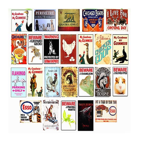 

beware animals gremlins shabby chic metal wall decor farm's life tin sign plaque bar pub coffee vintage art wall stickers wy6305k