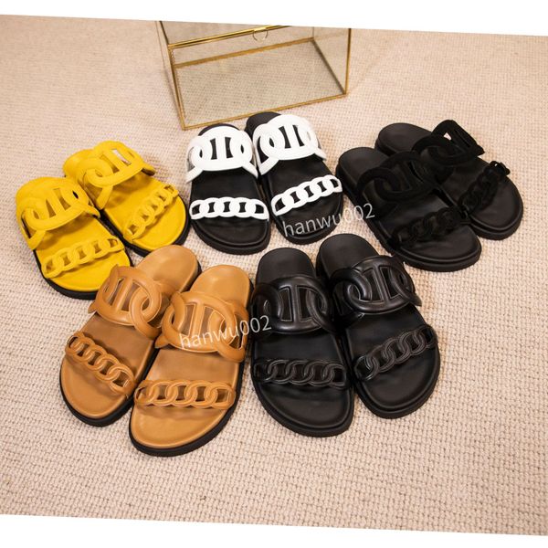 

2022 slippers mens womens slider slides sandals rubber and fur designer flat sole slipper embossing logo sliders size35-45 fl220314, Black