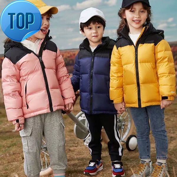 

designer north child coats reversible packas white duck down jackets boys girls kids outerwear mount hoodies downs coat warm thick overcoat, Black