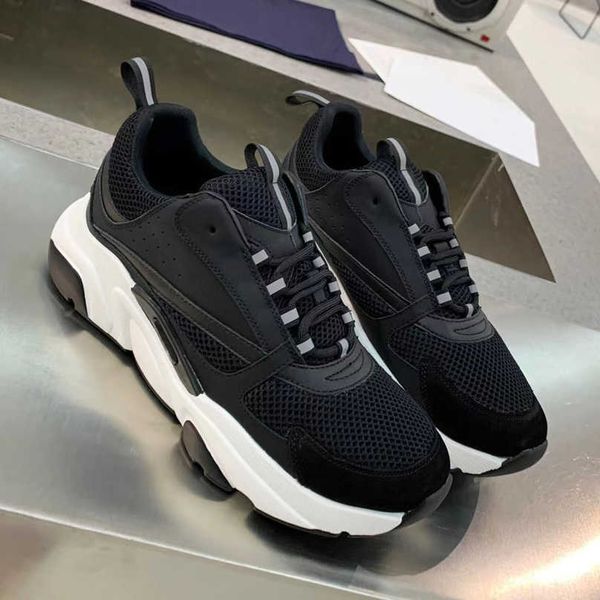 

designer sneakers b22 casual shoes canvas calfskin trainers men women platform sneaker knit retro patchwork trainer obliques white technical, Black