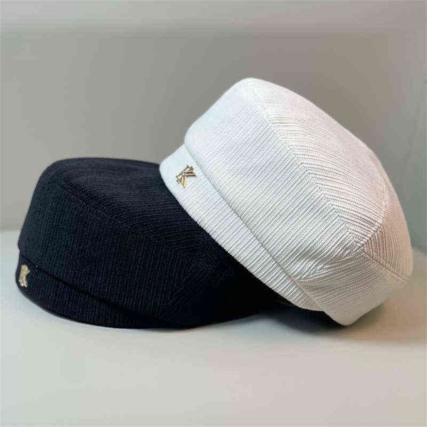 

hbp berets new letter k belle hat female spring autumn korean version fashionable and versatile british casual painter 220820, Blue;gray