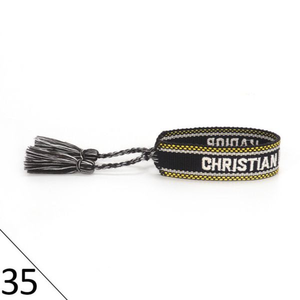 

designers fashion wovens friendship bracelet for luxury brand handmade braided bracelets with tassel print embroidery men bangle code 20-38, Golden;silver
