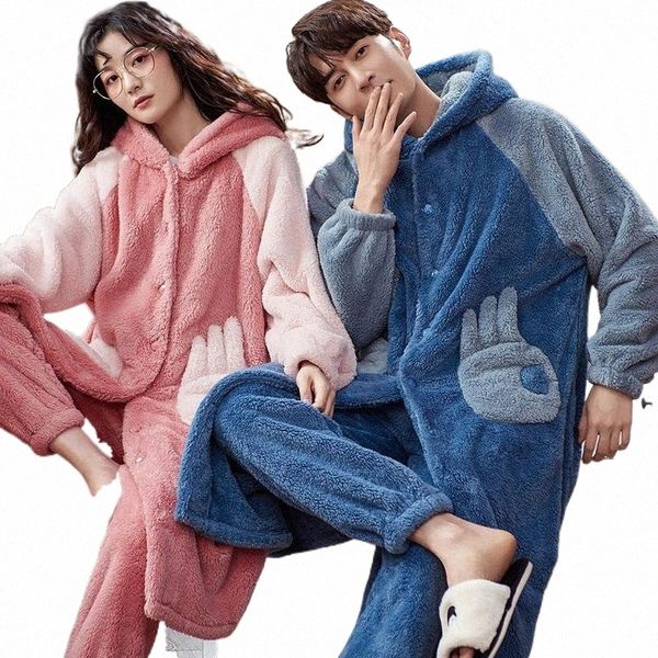 

women's sleepwear women winter plus size long flannel bathrobe set warm kimono bath robe dressing gown men robes night xxxl h5j3#, Black;red