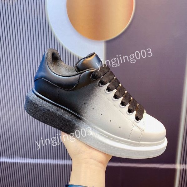 

men's and women's outdoor running shoes sneakers are luxurious and retro thick-soled with high white leather wear-resisting size35, Black