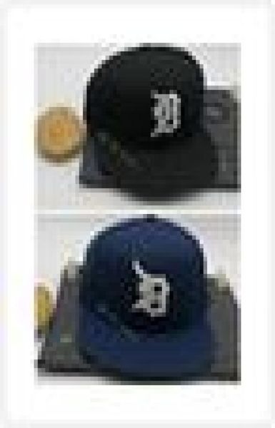 

new detroit sports fitted hats cool baseball fitted cap flat peak hip hop tiger men women blue black full closed gorra, Blue;gray