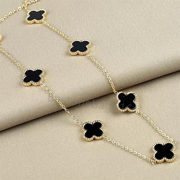 

fine design titanium steel cute 4 leaf clover pendant necklace jewelry for women gift303i, Silver