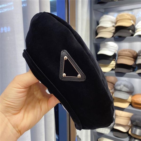 

luxury designer beret women brand fashion woolen hats designer bucket hat for womens mens triangle logo fitted hats280e, Blue;gray
