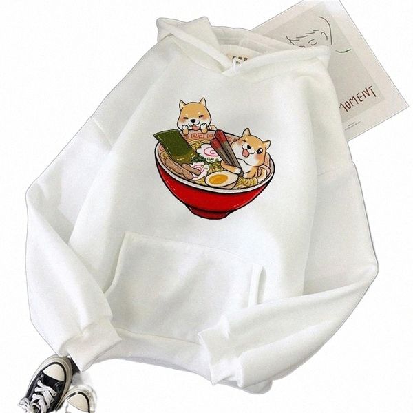 

women's hoodies & sweatshirts women ullzang cute korean style autumn winter kawaii sweatshirt shiba inu hoodie harajuku funny 90s hoody, Black