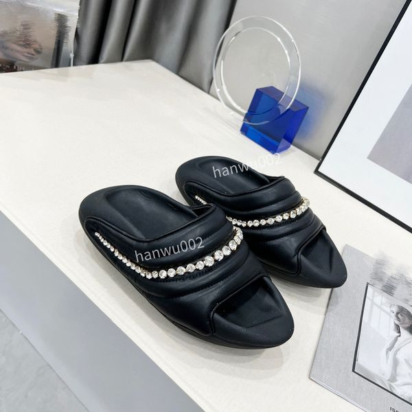 

2022 summer sandal designer slides slippers women shoes fashion flat flip flop luxury casual party wedding slipper, Black