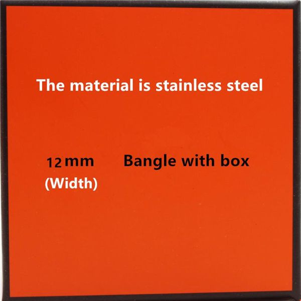 

12mm luxury stainless steel cuff bracelets&bangles wristband enamel bangle silver buckle classic brand bracelets yx004299o, Black
