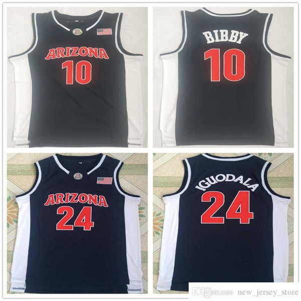 

stitched ncaa mens arizona wildcats basketball jerseys college mike 10 bibby dark blue vintage andre 24 iguodala jersey shirts s, Black