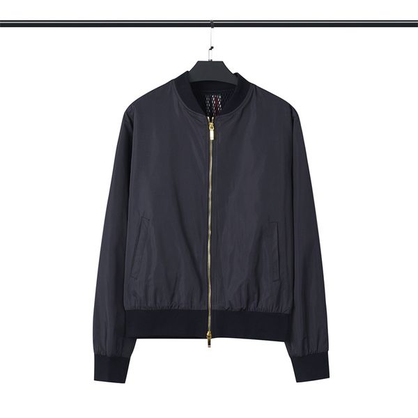 

men's plus size outerwear & coats jacket fall new long sleeve stand collar jacket zipper tooling four bar stripe short coat, Black;brown