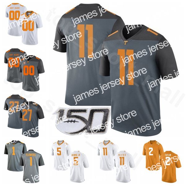 

24 ncaa tennessee volunteers university 11 henry too jersey football 1 trevon flowers 2 alontae taylor 5 kenneth george quavaris crouch, Black