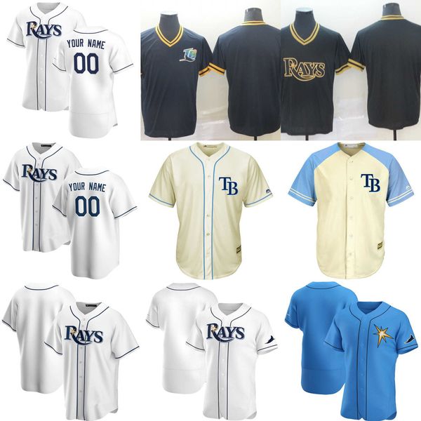 

custom jersey''tampa''bay''rays''mens women youth 39 kevin kiermaier 4 blake snell 8 brandon lowe 12, Blue;black
