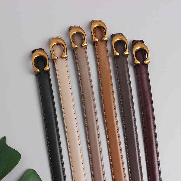 

belt women's summer 2022 fashion versatile jeans c-belt fine ins style black simple korean trouser belt, Black;brown