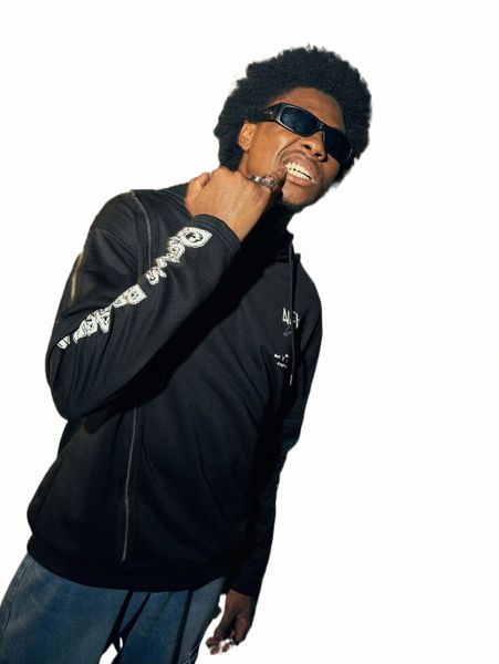 

romwe street life guys letter graphic zip up hoodie e3gd#, Black