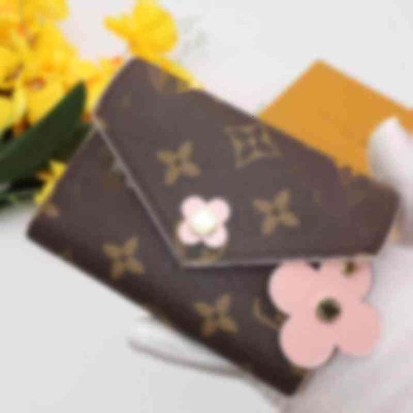 

louiseity 1 viutonity luxury bags brand bag purple studs envelope short wallet accessories pouches powder women floral handbag m41988 c cita, Red;black