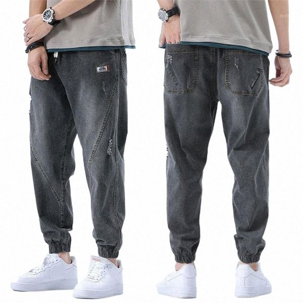 

jeans men 2021 new loose harem pants washed denim four season outdoor male streetwear fashion comfort trousers jeans para hombre1 i77u#, Blue