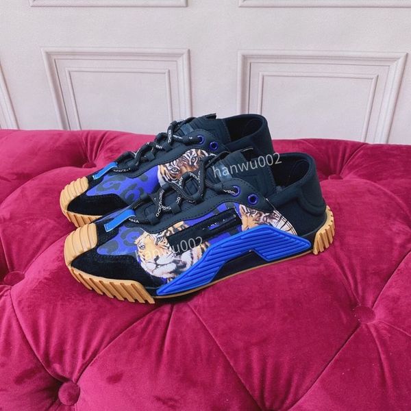 

2022 designers boots mens womens sneakers shoes smooth cow leather splicing printed embroidery fashion summer outdoor casual, Black