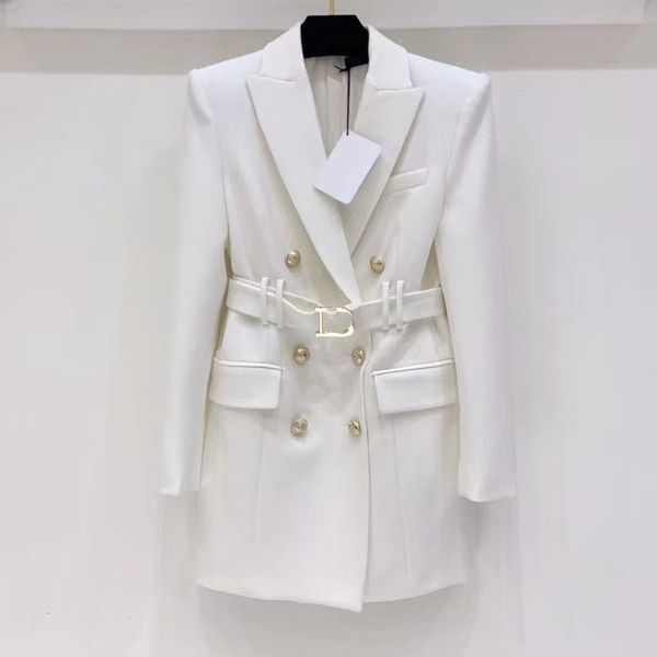 

milan runway coats 2022 new autumn winter white women's jackets lapel neck long sleeve designer brand same style outerwear 0820-19, Black;brown