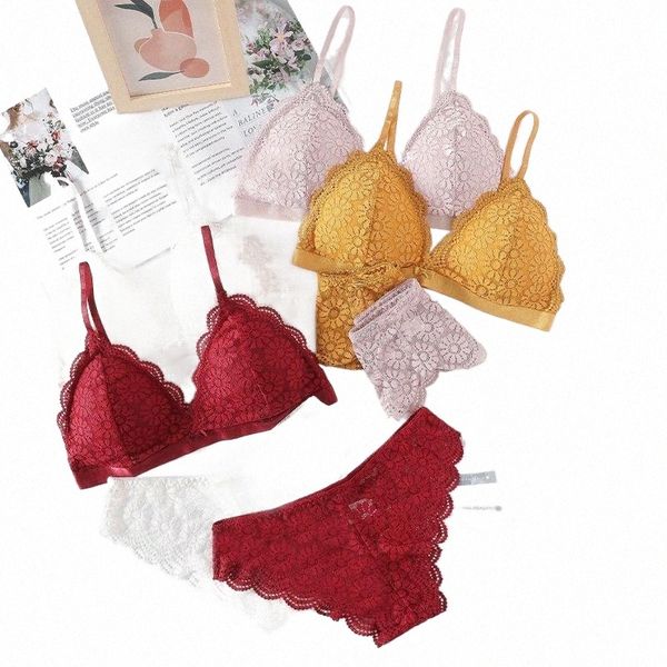 

underwear set french lace bralette push up bra and panty set women seamless female brassiere embroidery lingerie1 l8xl#, Red;black