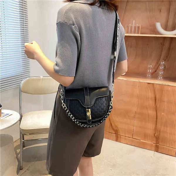 

60% off online outlet shop bag single bag small fragrant wind ling lattice embroidered thread texture wide shoulder belt