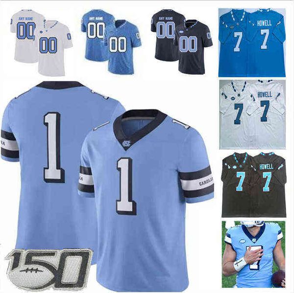 

north custom college carolina tar heels unc football jersey sam howell ty chandler josh downs antoine green emery simmons jeremiah gemmel d., Black