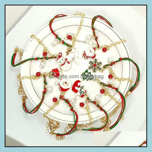 

charm bracelets christmas rope xmas 211862 drop delivery 2021 jewelry bdesybag dh2r0, Golden;silver