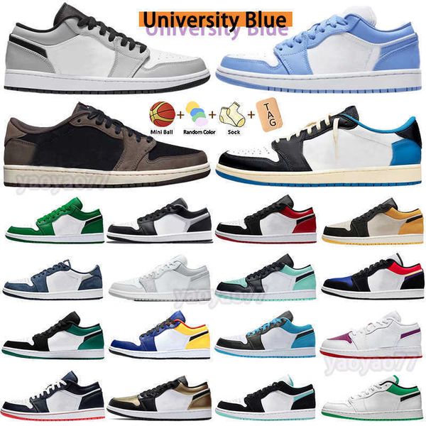 

2023jumpman 1 men women low basketball shoes og 1s triple white shadow designer university blue unc black bred toe light smoky grey mens