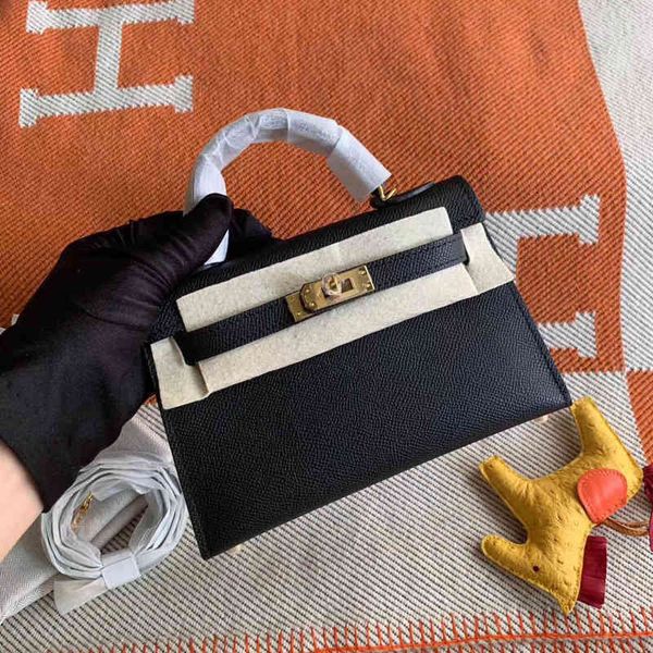 

new generation designer clutch second 2021 bag mini leather h home women's cowhide one shoulder logo purses ladies handbags evening