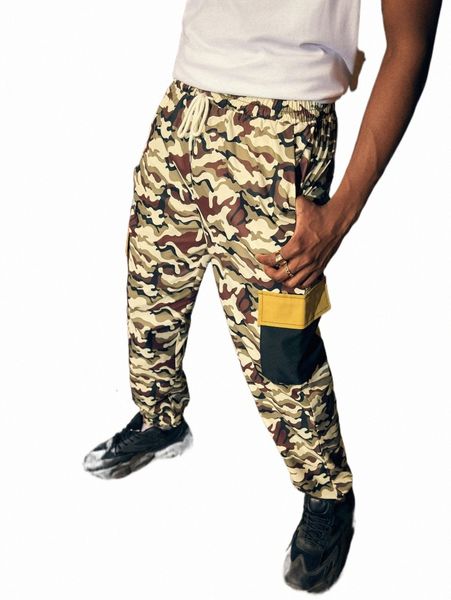 

romwe street life guys camo flap pocket pants p0vu#, Black