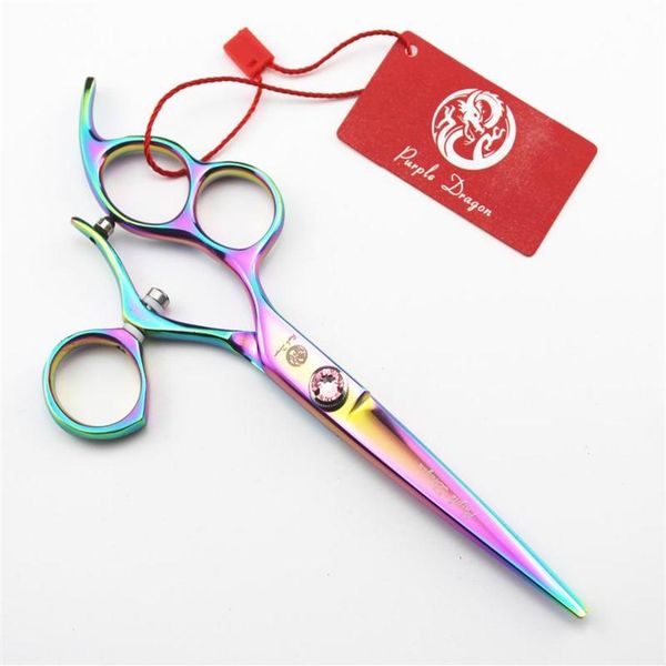 

purple dragon high class hair cutting scissors 180 swivel handle flying shear 6 inch 3 finger holes tijeras peluquero simple p225p