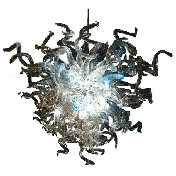 

elegant art 100% hand blown glass chandelier light clear white artistic pendant lamps new style chandeliers