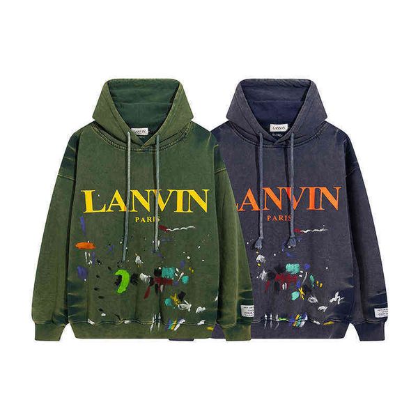 

galleries dept designer hoodie sweatshirt pullover long sleeve shirt autumn fall winter vintage men women branded speckle tie dye q4x, Black