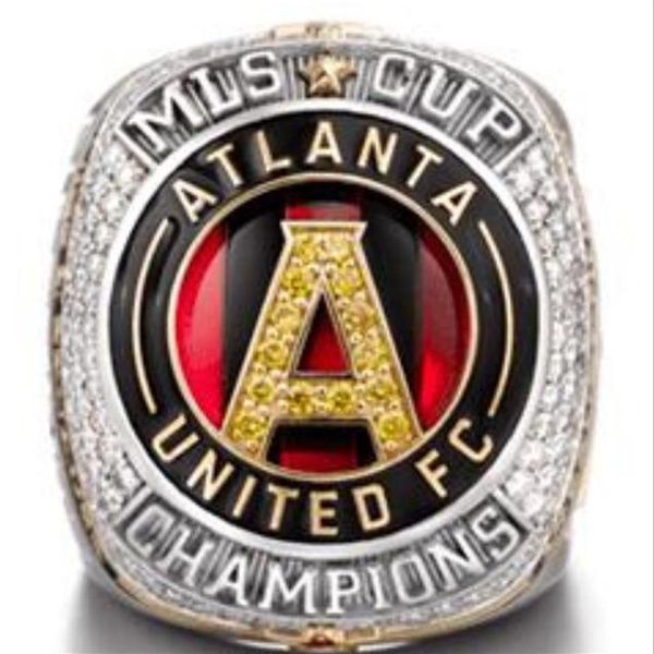 

2018 atlanta united fc major league soccer mls cup championship ring fan men gift whole drop 295a, Golden;silver