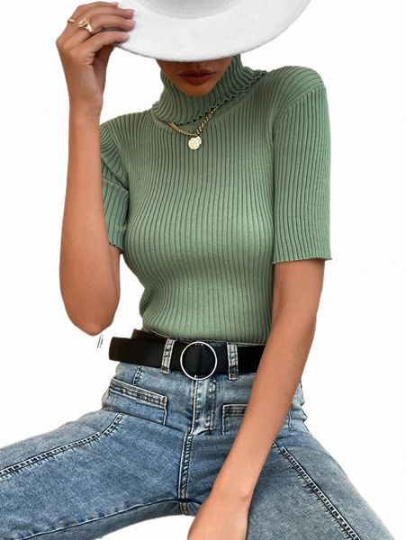 

solid turtleneck knit x1gh#, White;black