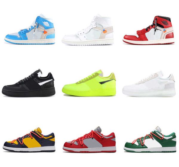 

2022 off authentic unc high og basketball shoes power blue white red chicago yellow futhra rubber wmns sail 4 men women running sneakers, Black