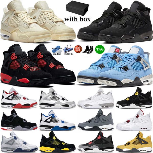 

2022 men women basketball shoes 4 4s red thunder sail military black cat white oreo pure money metallic purple cool grey midnight navy mens