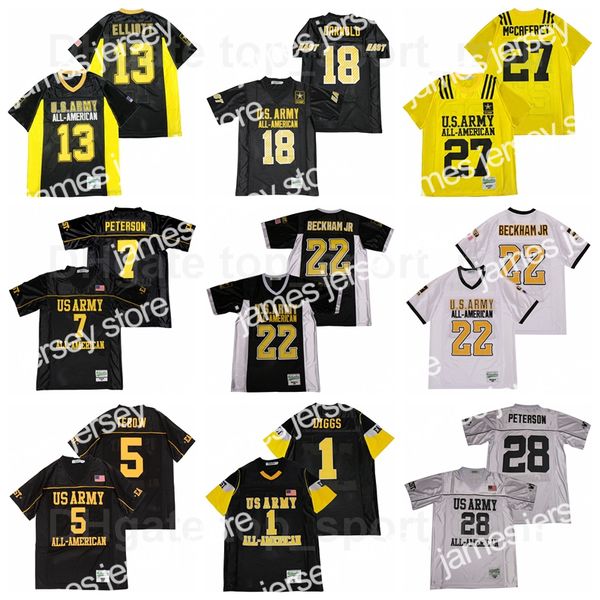 

24 us army jersey all american bowl football 7 patrick peterson 22 odell beckham jr 13 ezekiel elliott 1 stefon diggs 5 tim tebow, Black
