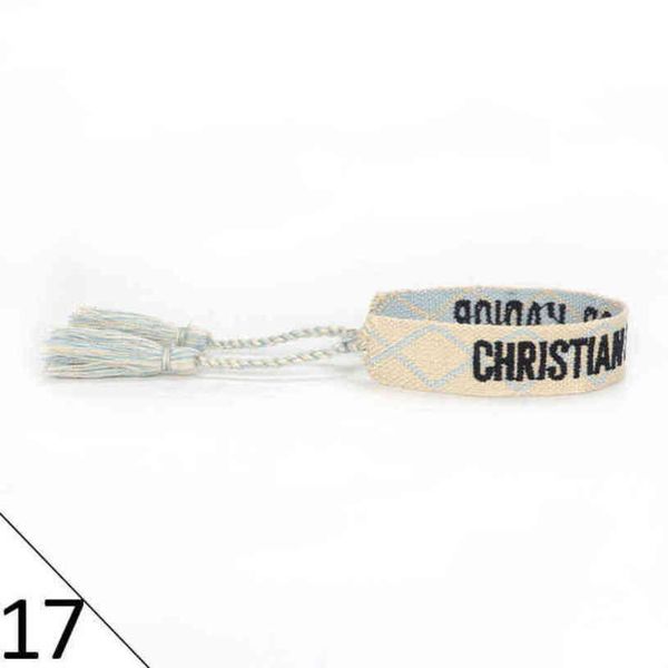 

luxury brand braided bracelet adjustable woven friendship bangle for womens mens designer letter embroidery rope bracelets jewelry gift code, Golden;silver
