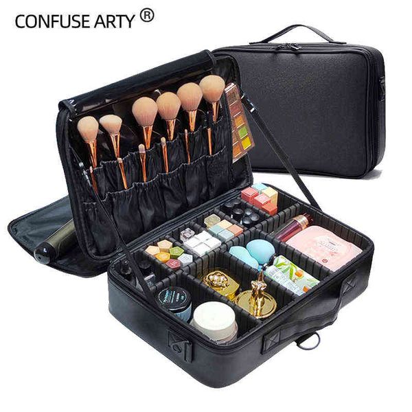 

new women pu cosmetic box portable makeup bag large capacity pu make up case 220820
