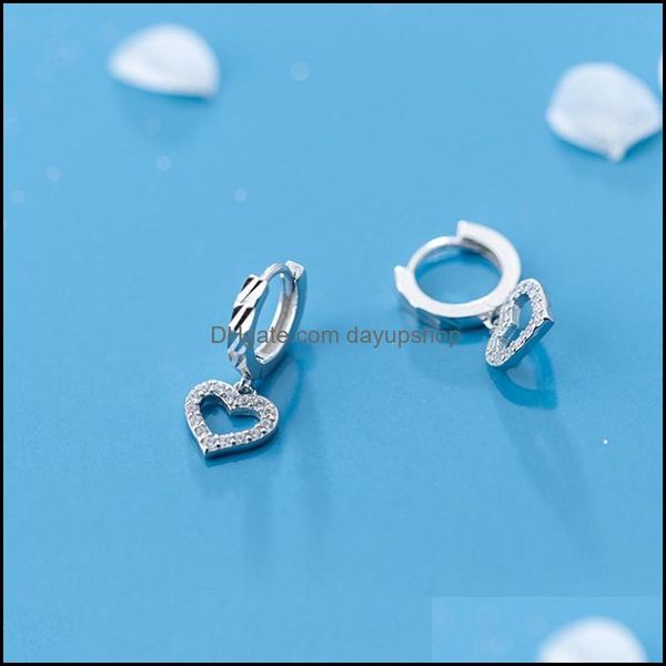 

hoop hie sterling sier heart shaped earrings fashion style fine jewelry for women/girls party birthday anniversary gifts dayupshop dh1hn, Golden;silver