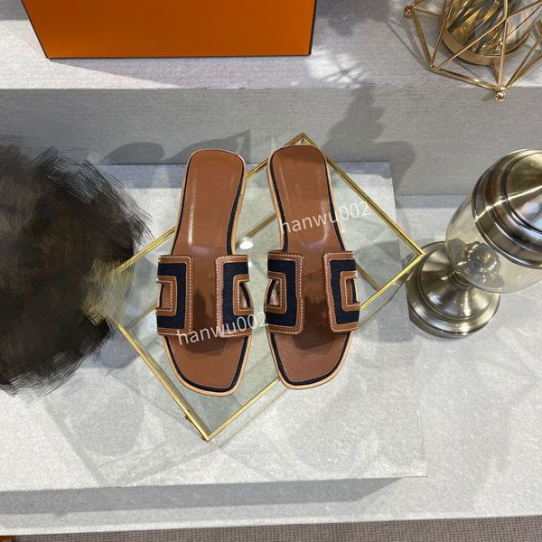 

2022 slipper woman summer sandals beach slides women slippers ladies flip flops wedding dress shoe leather stylish size34-42 fl220305, Black