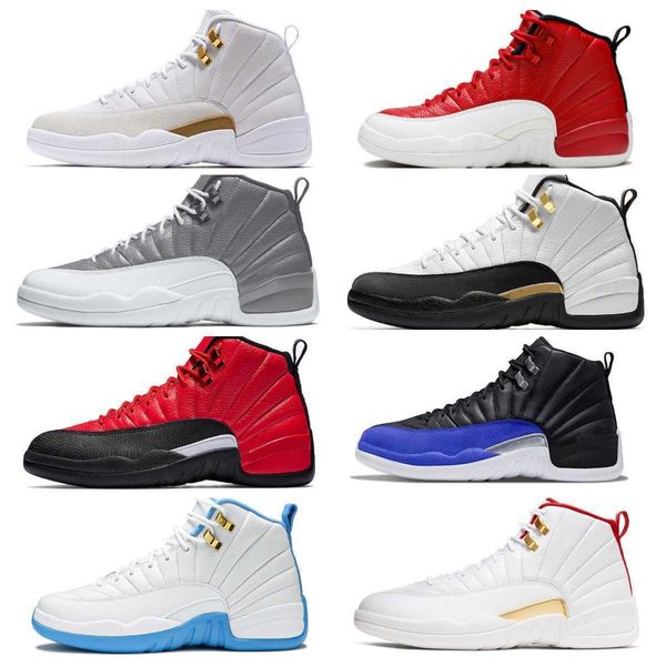 

mens 12 12s university blue basketball shoes jumpman fiba ovo white royalty taxi utility reverse flu game gamma blue stealth dark grey, Black
