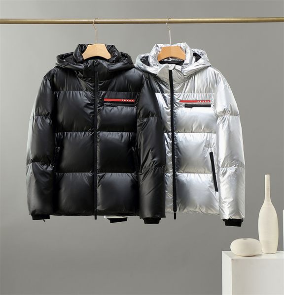 

mens down jacket parkas clothes padded black jackets coats outdoor keep warm outerwear cold protection armband decoration plus