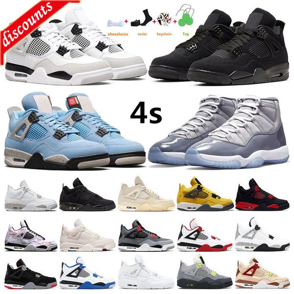 

university blue men basketball shoes 4 hyper royal dark mocha 4s white oreo military black cat infrared sail 11s cool grey women sneakers