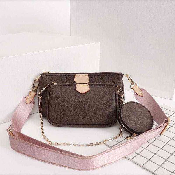 

2023 women's handbags bag 3 pieces/set of mens wallet flower crossbody bag ladies purses, Red;black