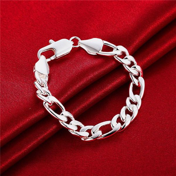 

brand new 10m sideways - shrimp buckle men's 925 silver plate charm bracelet 20 5x1 0cm dfmwb151 sterling silver plated jewel251x, White