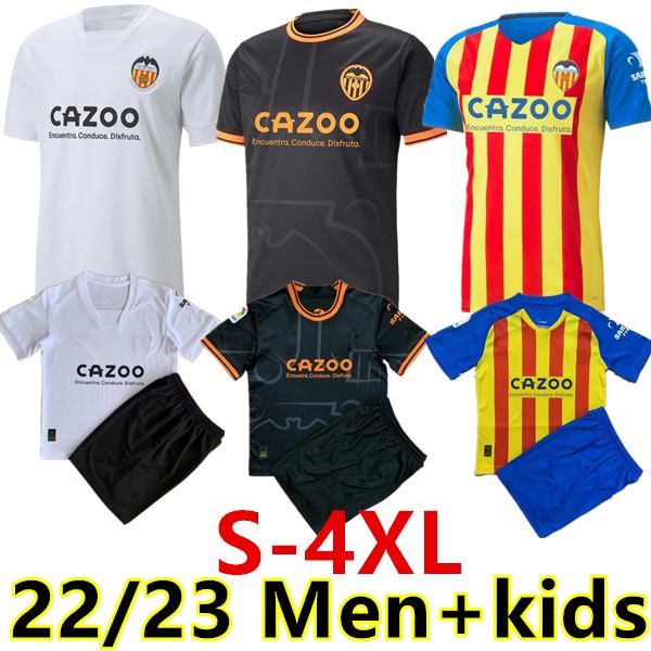 

s-4xl 22 23 valencia soccer jerseys guedes gameiro camisetas de futbol rodrigo gaya m.gomez men kids kit football shirts 2022 2023 rivero c., Black;yellow